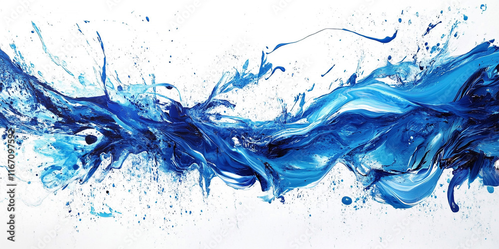 Artistic Representation of Flowing Water with Splashes Artistic Representation of Flowing Water with Splashes