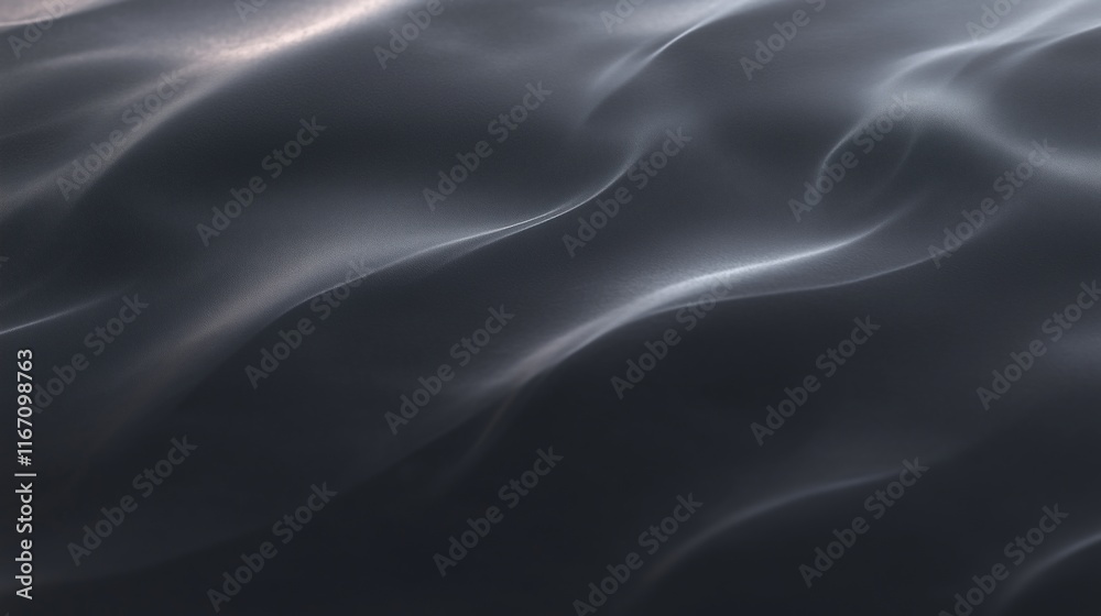 Obraz premium Minimalistic wavy surface in dark monochrome tones. abstract background and modern design