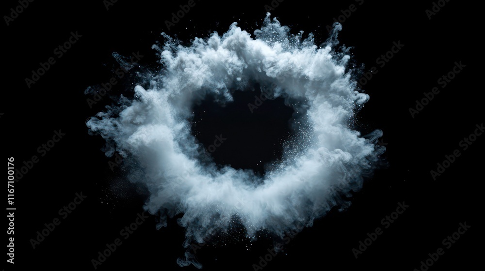 Real smoke exploding outwards with empty center. Dramatic smoke or fog effect for spooky Halloween background. Real smoke exploding outwards with empty center. Dramatic smoke or fog effect for spooky Halloween background.
