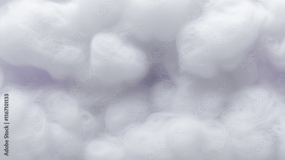 Obraz premium Close-up of fluffy white cotton-like texture on a plain light background. soft and delicate atmosphere