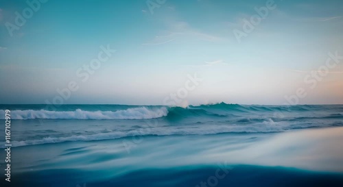 Wallpaper Mural Vertical video of blue tranquil sea with waves and skyline 4K Torontodigital.ca