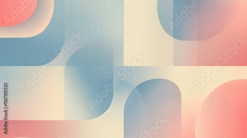Abstract Pastel Shapes and Lines Design