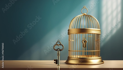 gold cage with bars