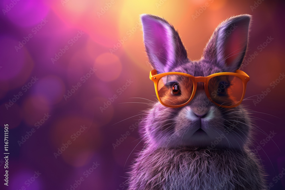 Rabbit Wearing Yellow Sunglasses Rabbit Wearing Yellow Sunglasses