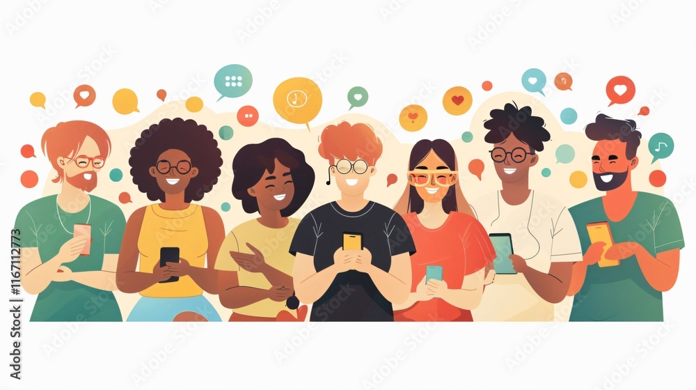 Diverse Group of People Enjoying Online Activities at Various Locations Diverse Group of People Enjoying Online Activities at Various Locations