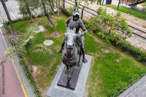 The statue of Francisco Pizarro in Lima, Peru