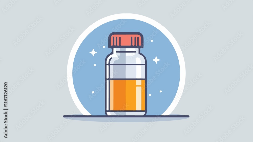 Professional Antidote Bottle with Cure or Remedy Medicine Vector Illustration Professional Antidote Bottle with Cure or Remedy Medicine Vector Illustration