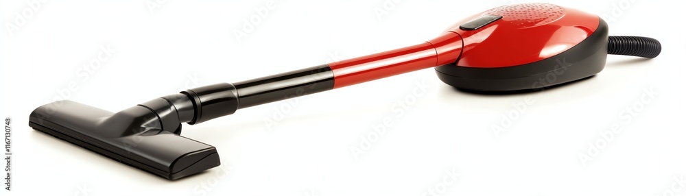 Red vacuum cleaner on a white isolated background. Red vacuum cleaner on a white isolated background.