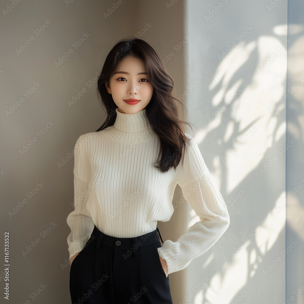 Fototapeta premium 한국 여성 겨울 패션