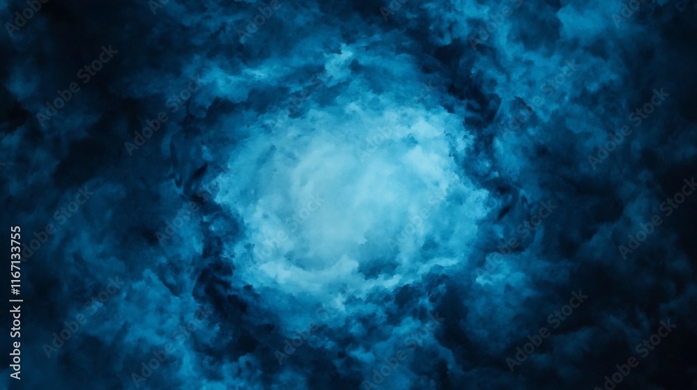 Obraz premium Soft Blue Watercolor Wash with Gentle Gradients for Text Overlay