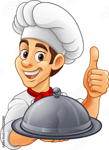 A chef or baker cartoon coo...