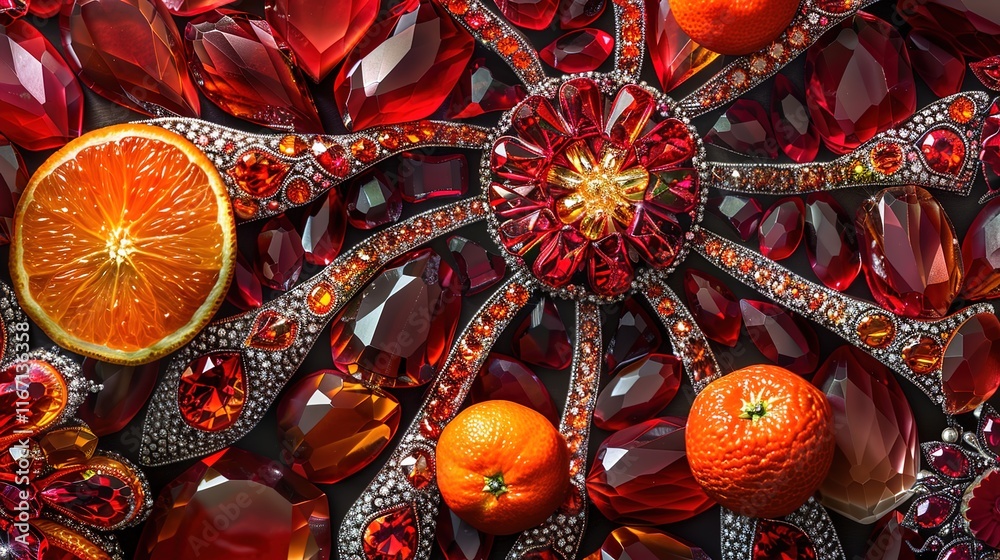 Fototapeta premium clementine seamless pattern wallpaper