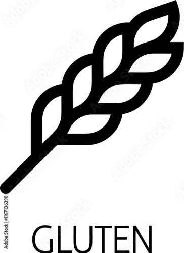 A wheat or rice plant gluten food concept icon. Possibly an icon for the wheat or gluten allergen or allergy.