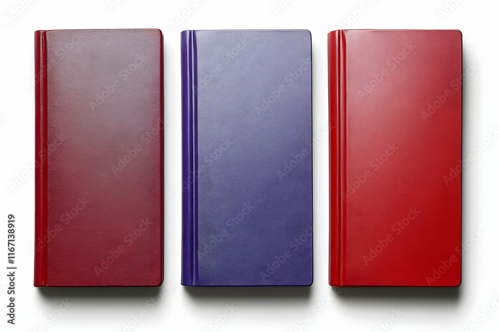 Collection of Three Blank Hardcover Notebooks Red Purple Burgundy Collection of Three Blank Hardcover Notebooks Red Purple Burgundy