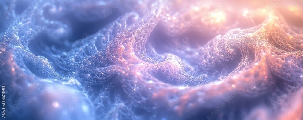 Surreal icy swirls with glowing cool colors, Generative AI Surreal icy swirls with glowing cool colors, Generative AI