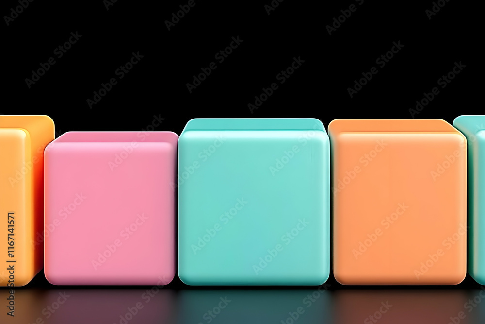 Pastel Cube 3D Illustration Pastel Cube 3D Illustration