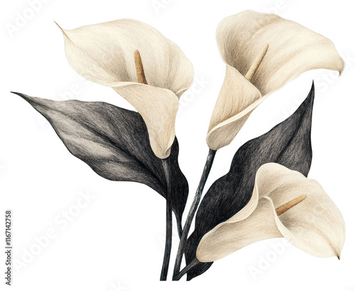 PNG Calla lily blooms illustration flower calla.