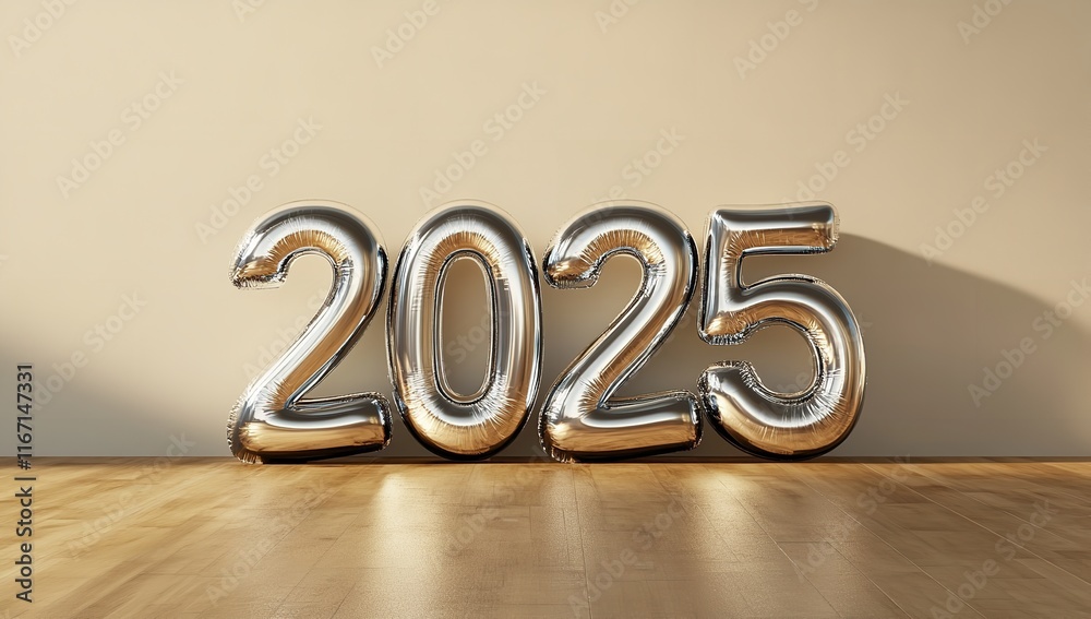 3D Rendering of the Numbers 2025 in Silver with a Wooden Background
3D Rendering of the Numbers 2025 in Silver with a Wooden Background