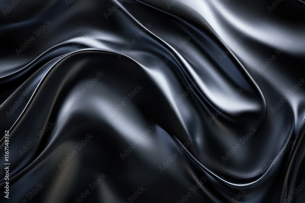 Luxurious black fabric flowing gracefully under soft light, creating an alluring atmosphere of elegance and sophistication. Generative AI Luxurious black fabric flowing gracefully under soft light, creating an alluring atmosphere of elegance and sophistication. Generative AI