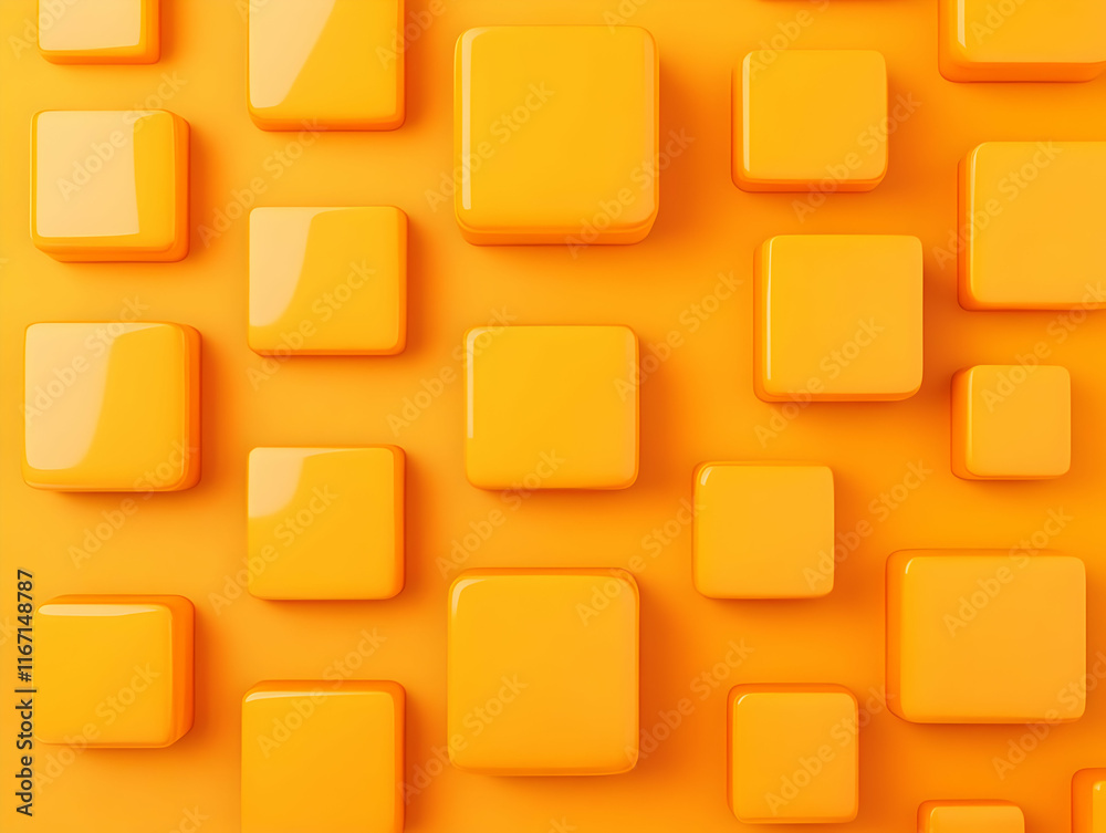Abstract 3D Orange Cubes Background
