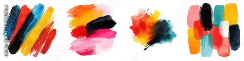 Panel kuchenny z motywem Vibrant abstract art painting with colorful brushstrokes and fluid splashes of dynamic acrylic colors