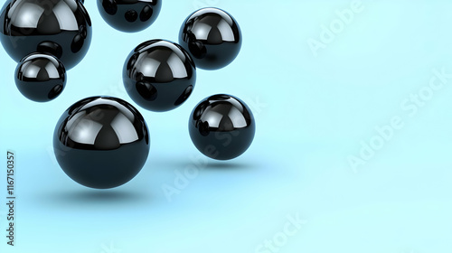 Abstract 3D Black Spheres Background