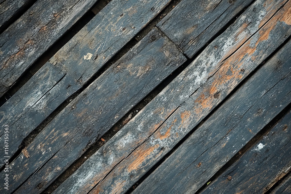 blue abstract background of diagonally arranged old wooden planks, Generative AI blue abstract background of diagonally arranged old wooden planks, Generative AI