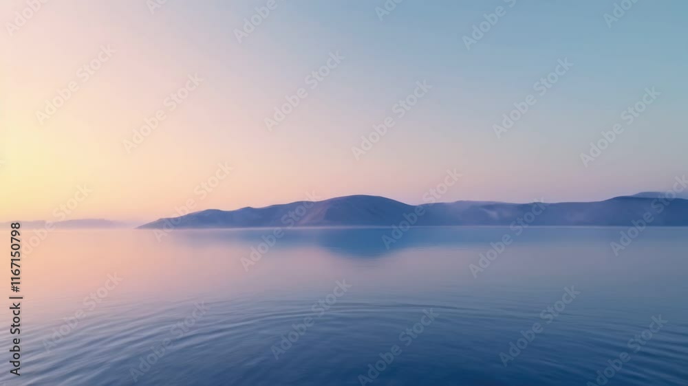 A view of a body of water with a mountain in the distance A view of a body of water with a mountain in the distance