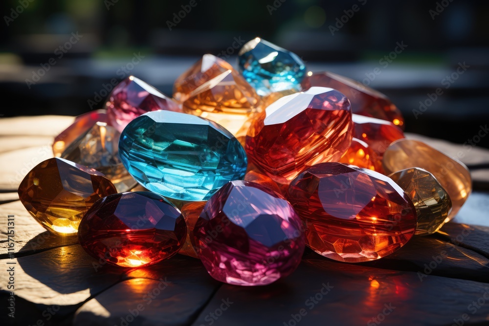 A scattering of shiny beautiful precious stones, shimmering in all shades of the rainbow. Excellent minerals for jewelry. A scattering of shiny beautiful precious stones, shimmering in all shades of the rainbow. Excellent minerals for jewelry.