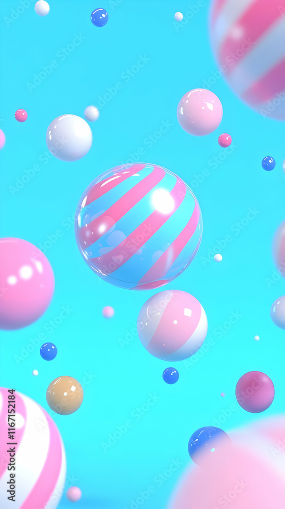 Abstract 3D Background Pastel Spheres Abstract 3D Background Pastel Spheres
