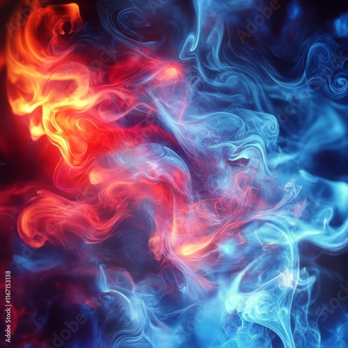Bright swirls of color create an artistic blend in a cosmic display of red, p...