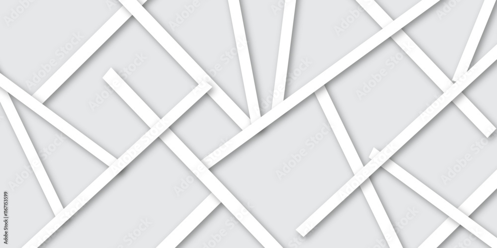 Obraz premium Abstract background illustration and vector design. abstract background is white with an old surface and white 3d lines. geometric lines. Modern elegant diagonal white lights line stripes element .