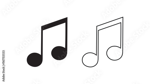 Music notes icon set. Music notes silhouette. vector illustration. for creative designs.