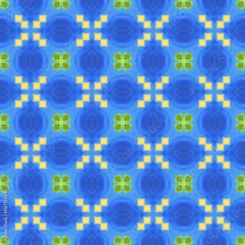 Vibrant Blue, Yellow, and Green Seamless Texture Pattern