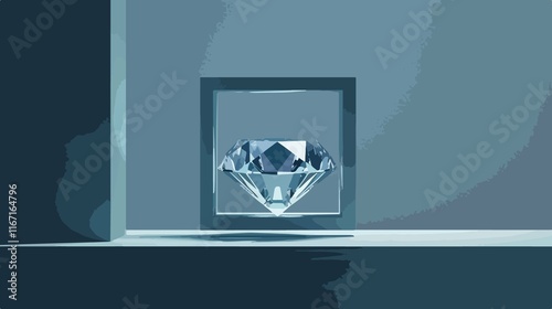 Elegant Blue Diamond Vector Isolated Illustration for Design Projects