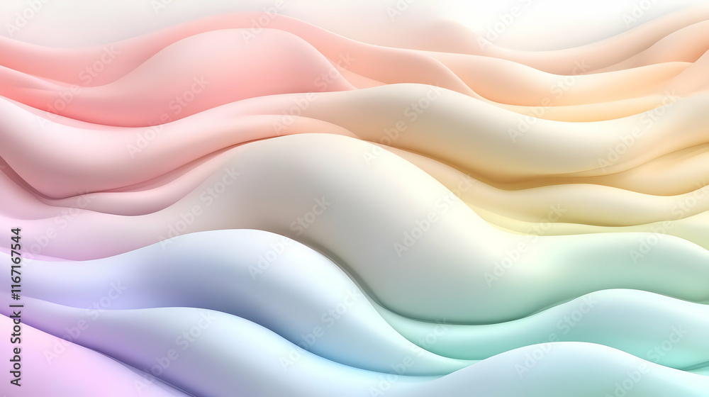 Obraz premium Pastel Wave 3D Abstract Background