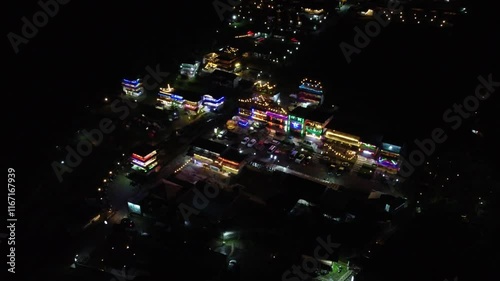 The drone view of Baturaden cityscape in Banyumas Regency, Central Java, Indonesia. It was taken on January 01, 2025 by a professional. It's a wonderful cityscape with a nice view photo