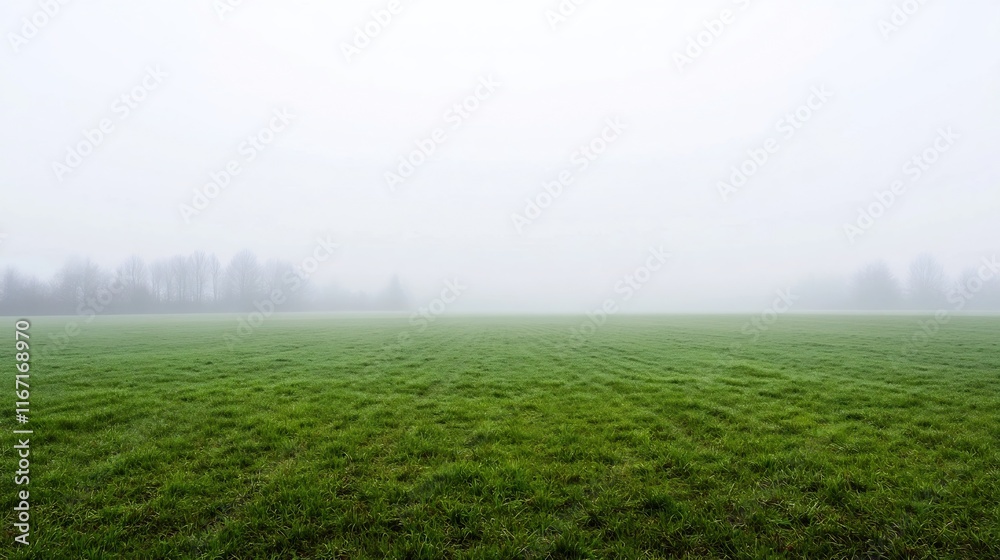 Misty Meadow Landscape with Blurred Edges and Copy Space Misty Meadow Landscape with Blurred Edges and Copy Space