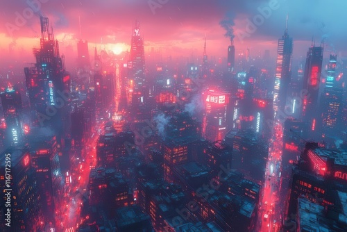 a breathtaking 360degree spherical panorama captures a cyberpunk night city glowing with neon lights and futuristic architecture creating a stunning backdrop for immersive digital experiences