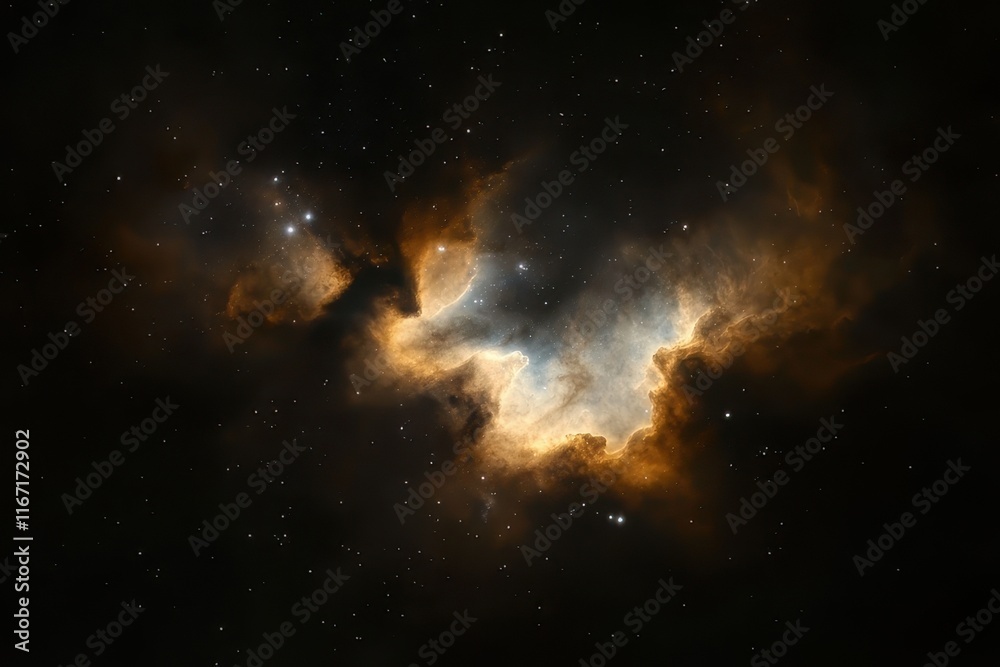 Fototapeta premium Vibrant nebula glows in the depths of space showcasing swirling gases and distant stars. Generative AI