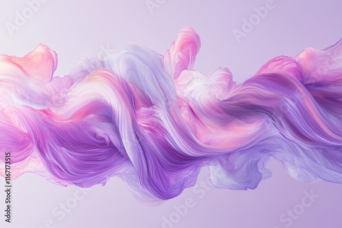 Flowing waves of pastel colors create a dreamy abstract composition with soft textures and gradients. Generative AI
