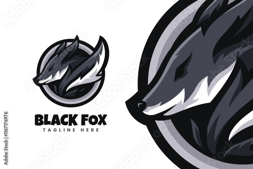 Modern Black Fox Logo Design