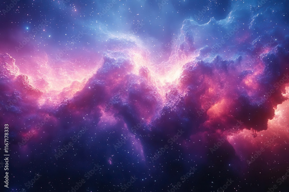 Fototapeta premium a cosmic explosion of blue and purple hues erupts against a backdrop of stars radiating light and energy embodying the vastness of space perfect for evoking wonder during events or celebrations