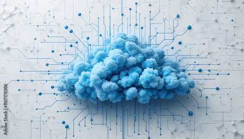 Abstract Artificial Intelligence with Cloud Computing and Machine Learning Concept, virtual concept, Abstract futuristic, 3D rendering
