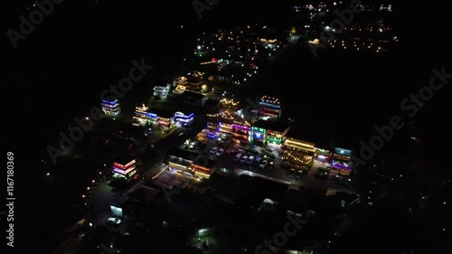 The drone view of Baturaden cityscape in Banyumas Regency, Central Java, Indonesia. It was taken on January 01, 2025 by a professional. It's a wonderful cityscape with a nice view photo