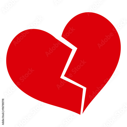 ハートブレイク、傷心、イラスト、赤