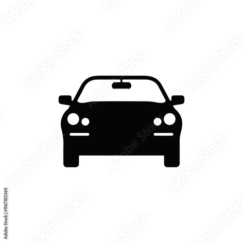 Car Silhouette vector icon with transparent background