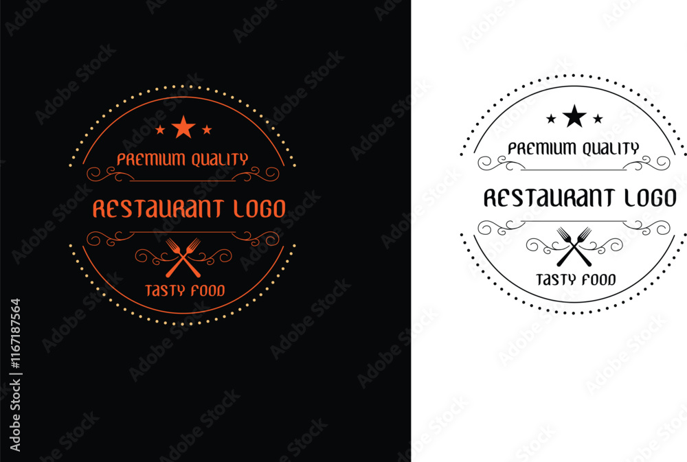 Fototapeta premium best restaurant logo ..