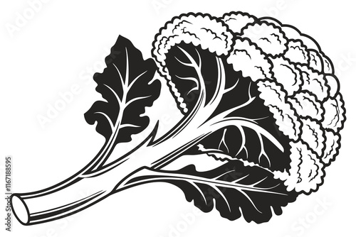 a black silhouette image cauliflower vector illustration white background F.eps