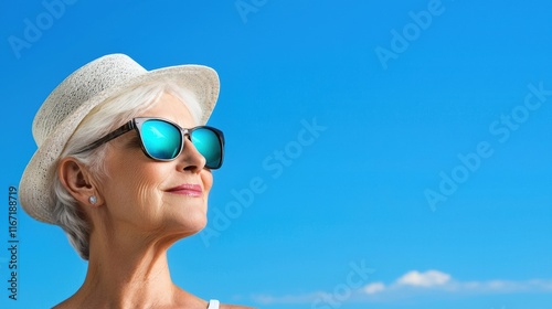 Protecting Skin from Aging and Sun Damage with Stylish Sunglasses Under Bright Sky